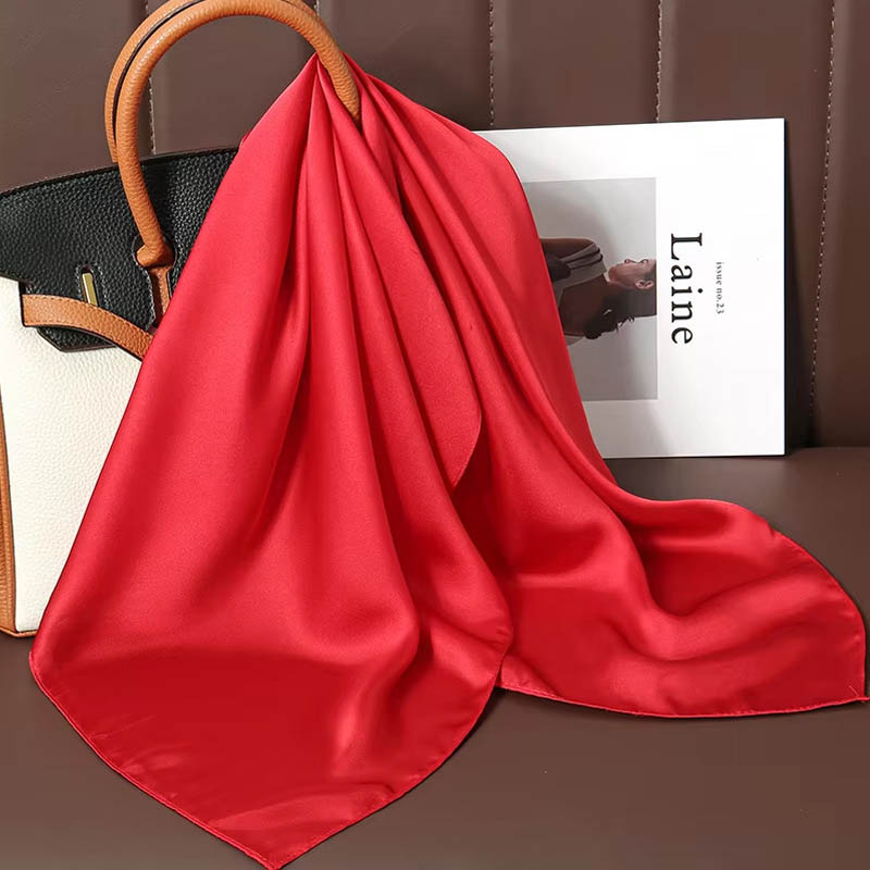 Luxury Bags China - Luxury Solid Color Silk Square Scarf
