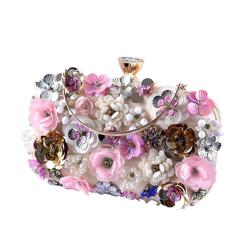 Luxury Bags Duffle - Fashion Women Bags Flower Diamonds Embroidery