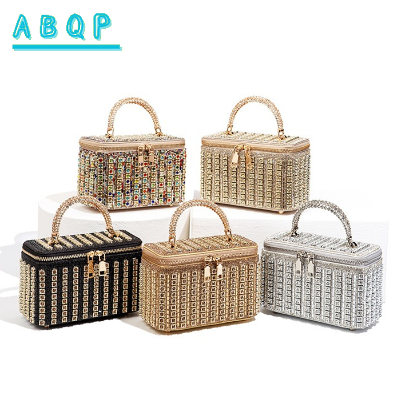 Luxury Bags Duffle - Dinner Women's Bag with Diamonds Shiny
