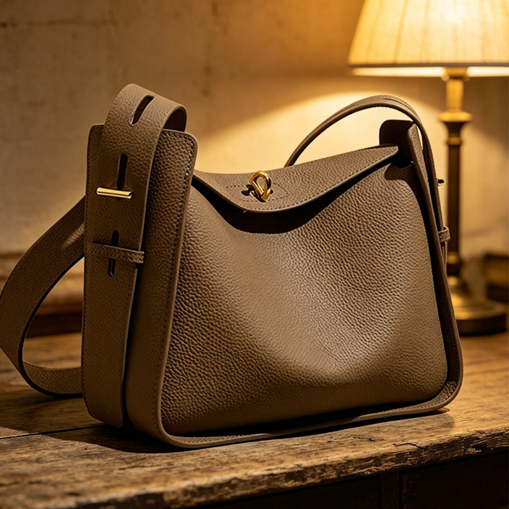 Luxury Bags Made - Women's Genuine Leather Wide Shoulder Strap