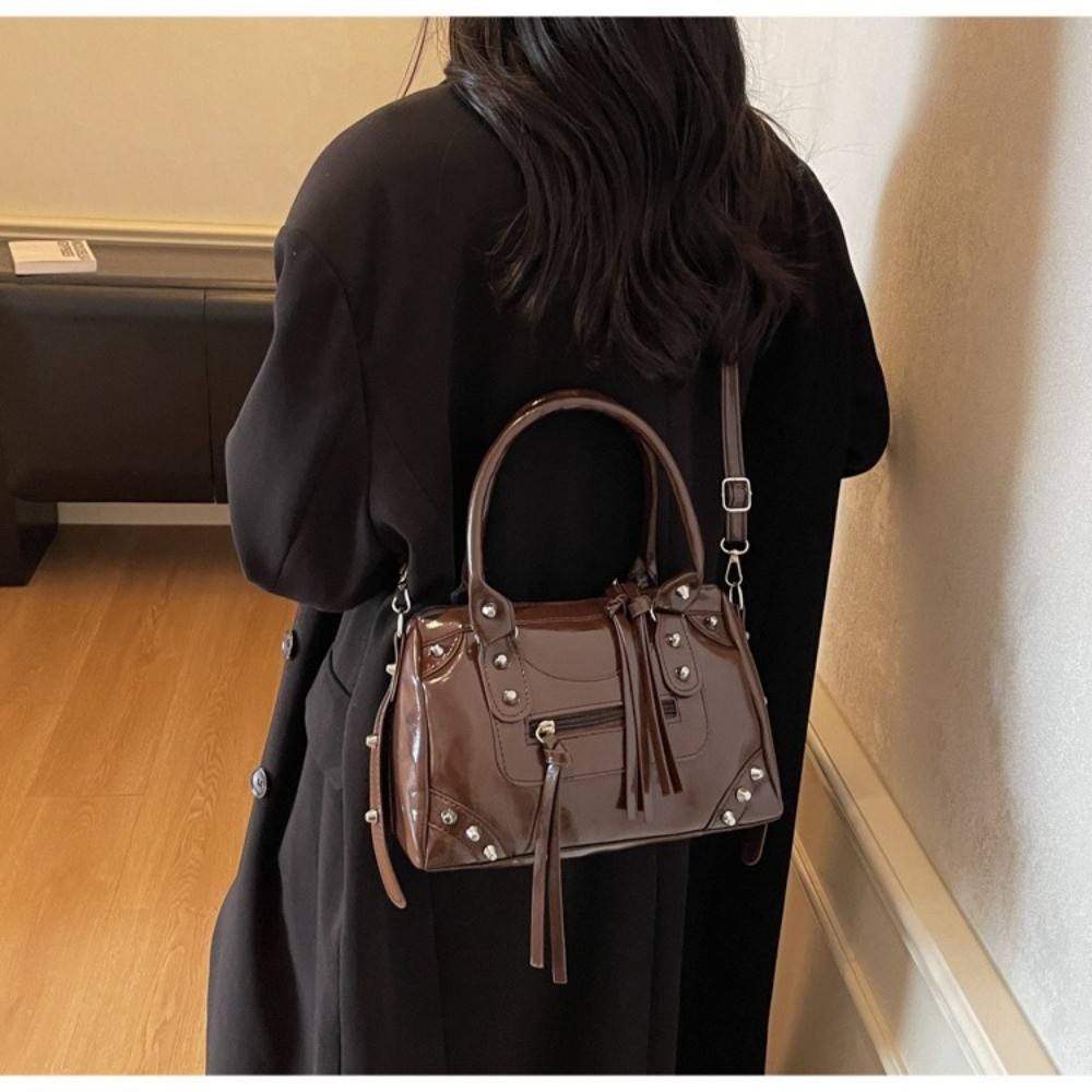 Fashion Rivets Pillow Bag Larg - Top Handle Patent Bag review and price