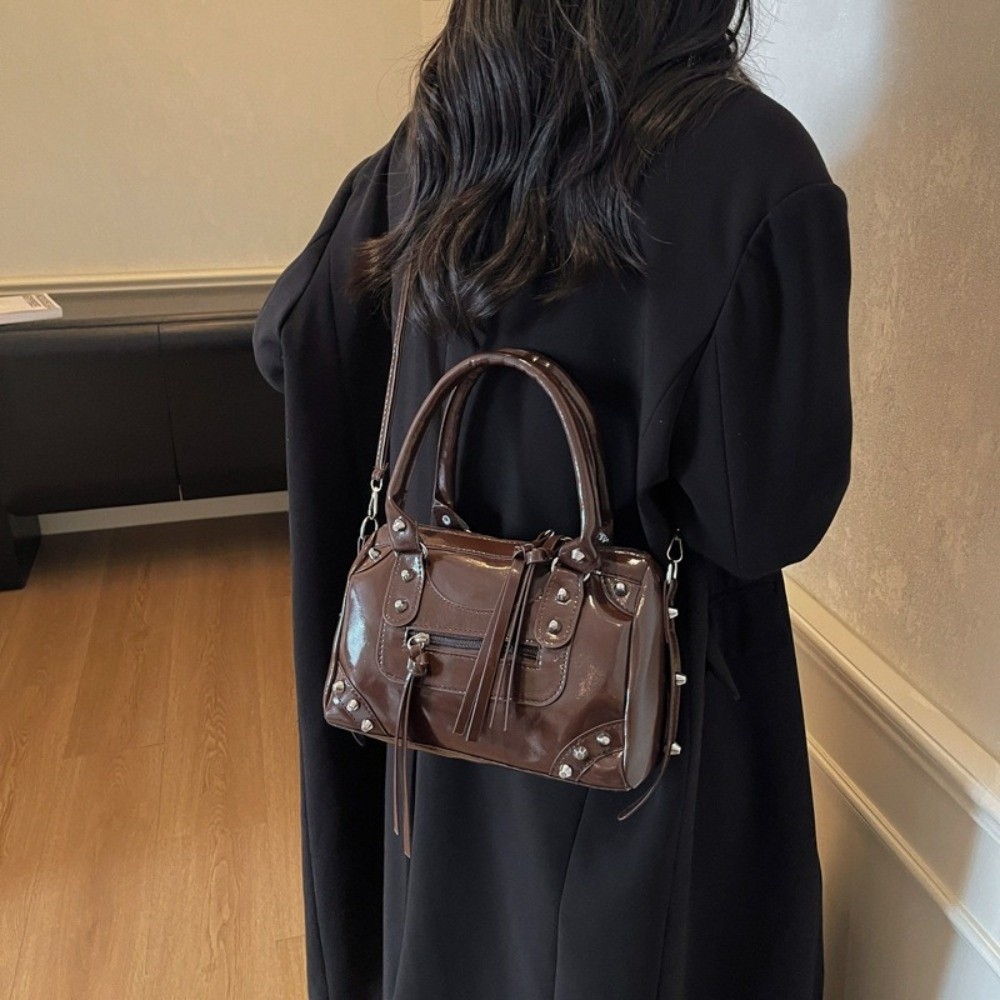 Fashion Rivets Pillow Bag Larg - Top Handle Patent Bag review and price