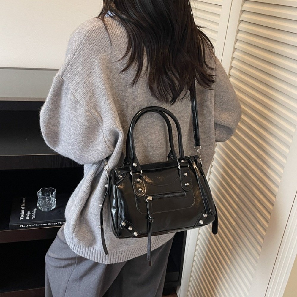 Fashion Rivets Pillow Bag Larg - Top Handle Patent Bag review and price