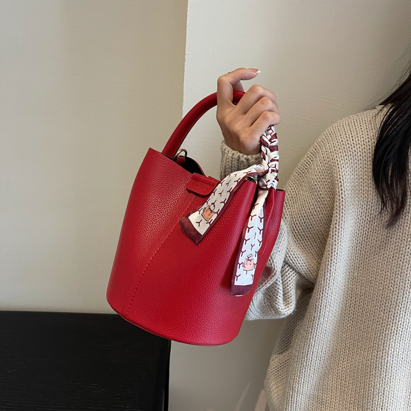 Red PU Bucket Shoulder and Cro - Luxury Bags Sales review and price