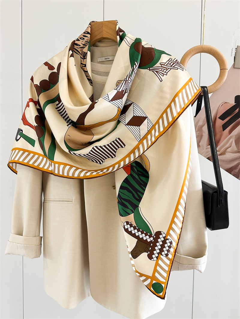 Twill Silk Scarf 135CM Women H - Luxury Bags Design review and price