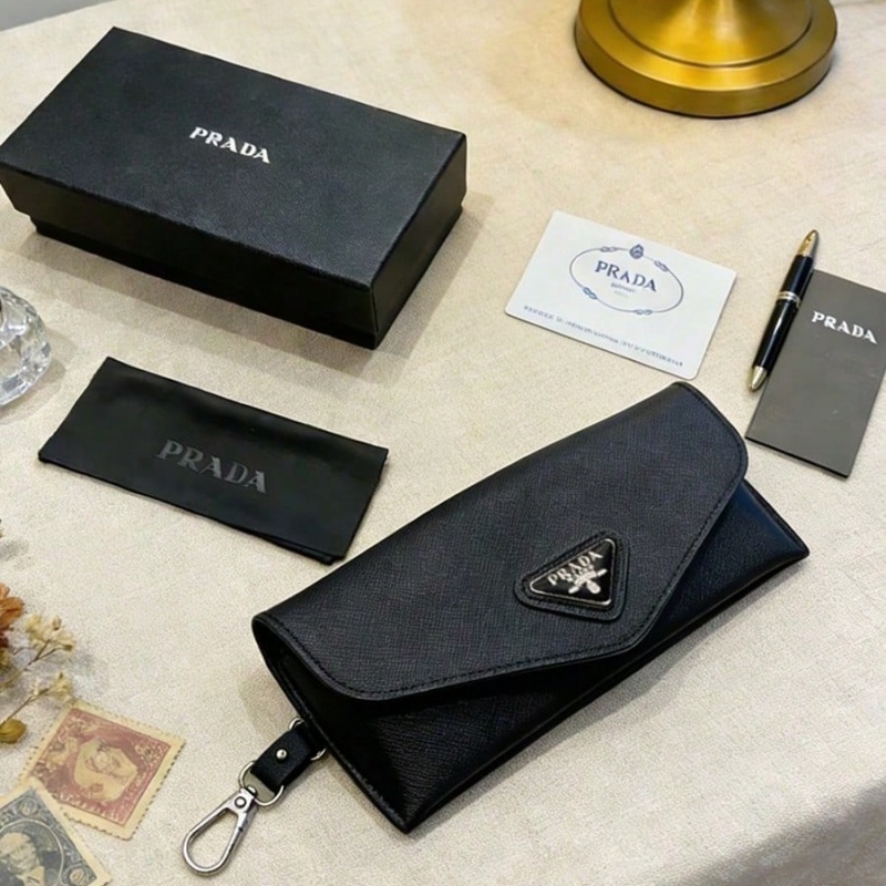 Prada Black Leather Eyeglass C - Luxury Bags Consignment review and price