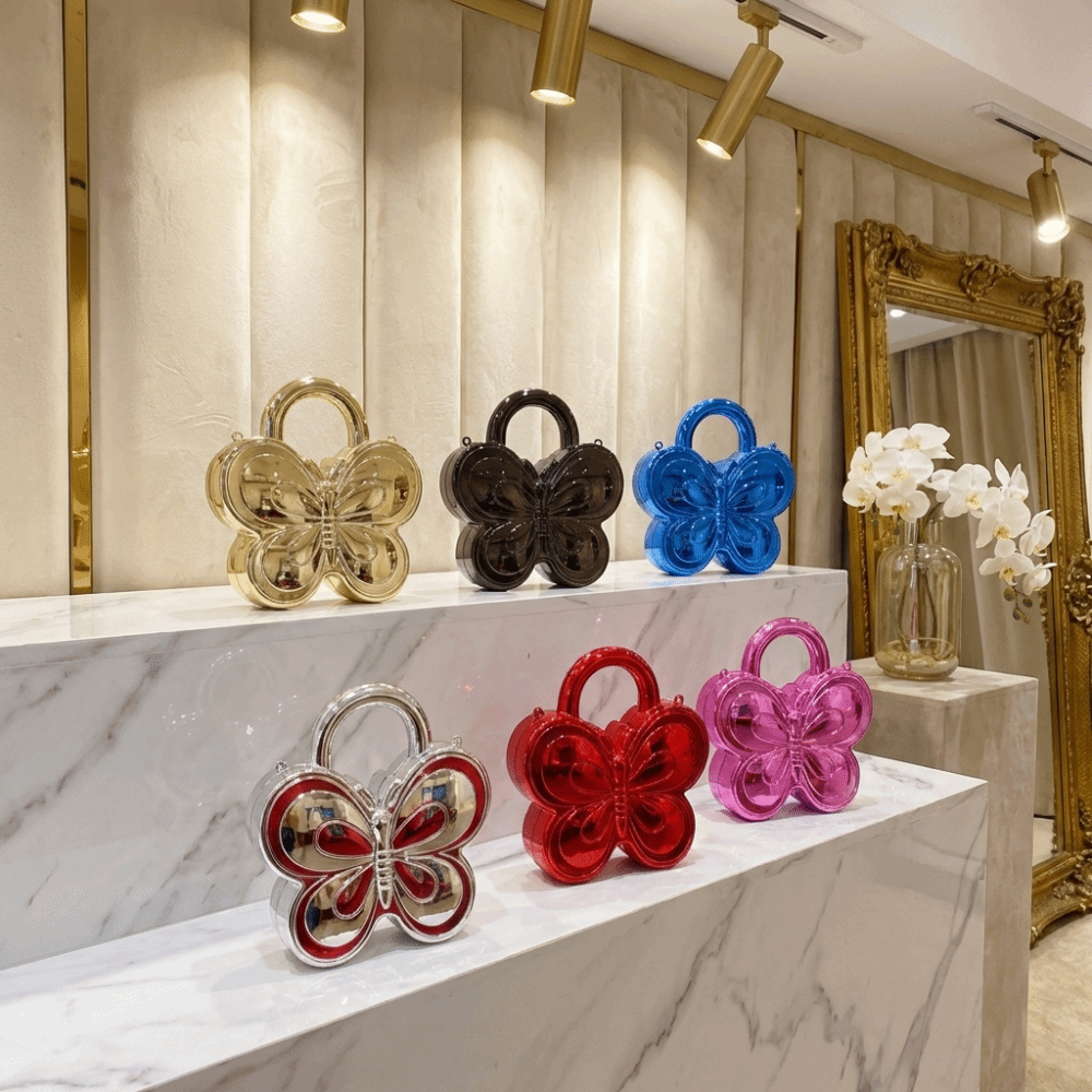 Elegant Shiny Butterfly Shaped - Mini Bag Evening Clutch review and price