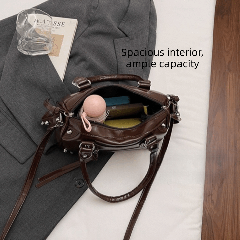 Fashion Rivets Pillow Bag Pate - Top Handle Patent Bag review and price
