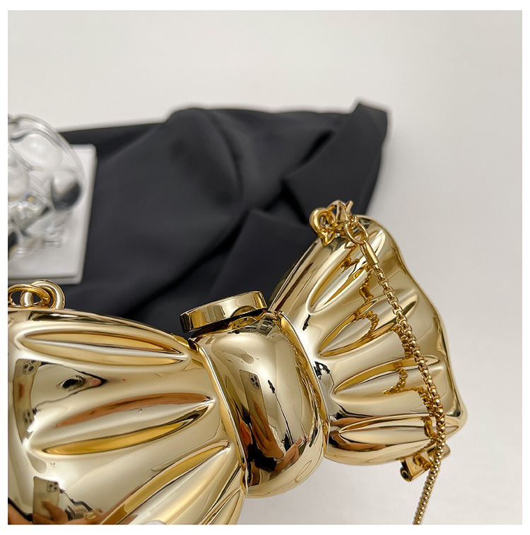 Glossy Gold Metal Bow Shaped M - Luxury Bags & Leather Repair Of Atlanta review and price