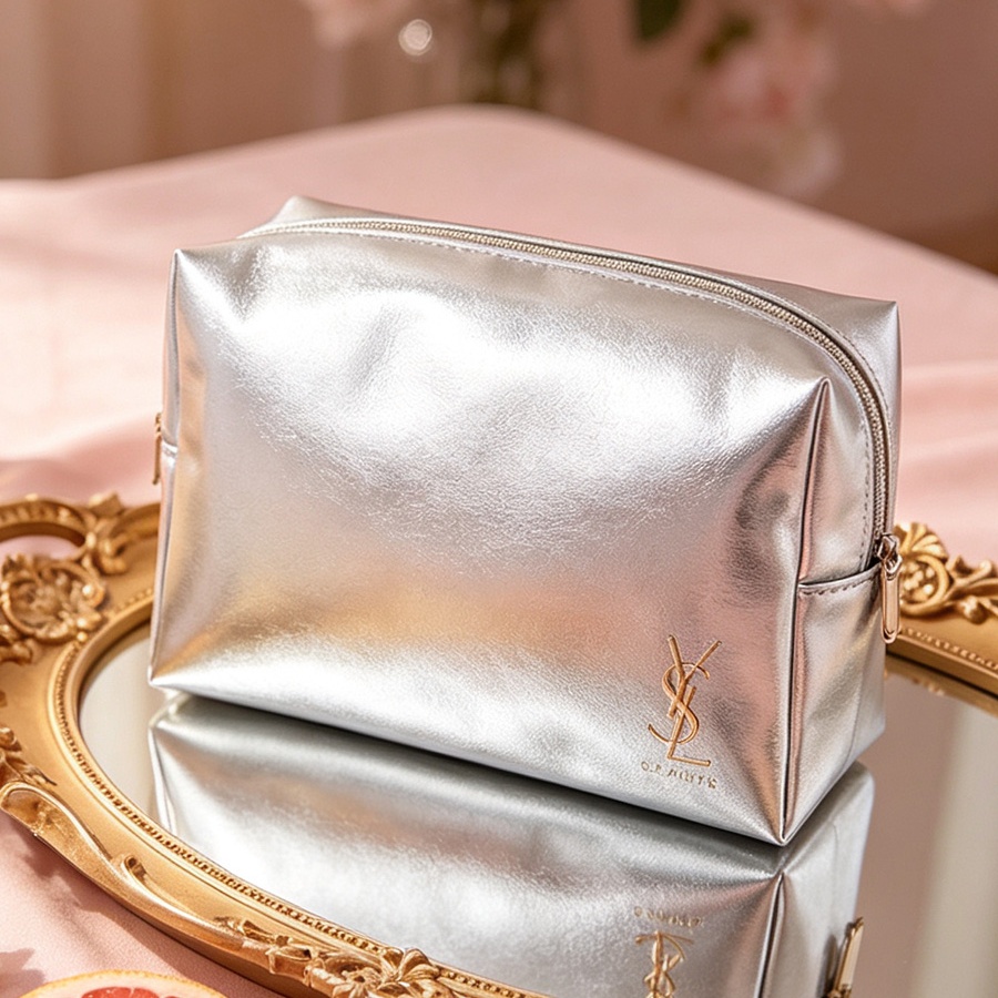 silver cosmetic pouch,faux lea - Luxury Bags Ysl review and price