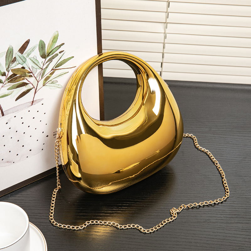 Shiny Gold Mirror Acrylic Mini - Mini Bag Evening Clutch review and price