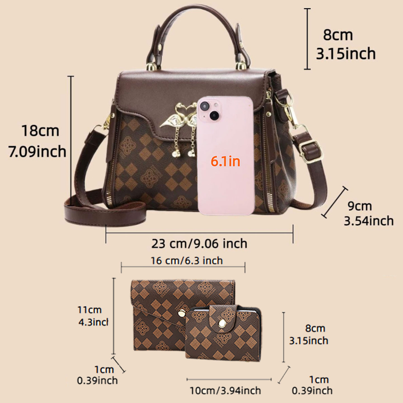 3-piece women's bag set, light - Luxury Bags & Leather Repair Of Atlanta review and price
