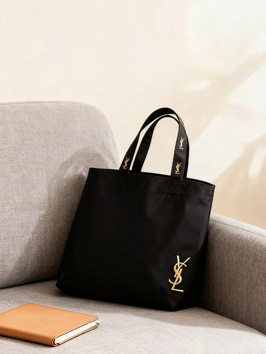 YSL Black Embroidery Logo Canv - Luxury Bags Ysl review and price