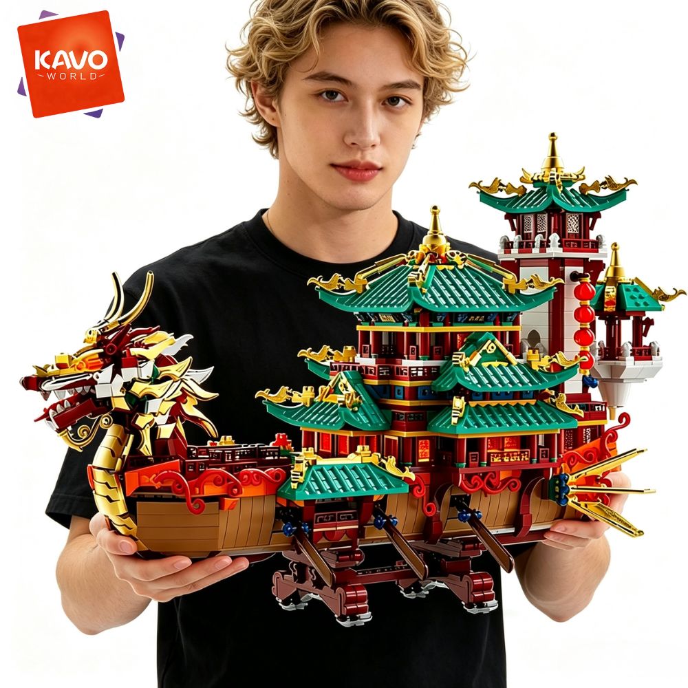 KAVOWORLD 2453pcs Dragon Boat  - Luxury Bags From China review and price