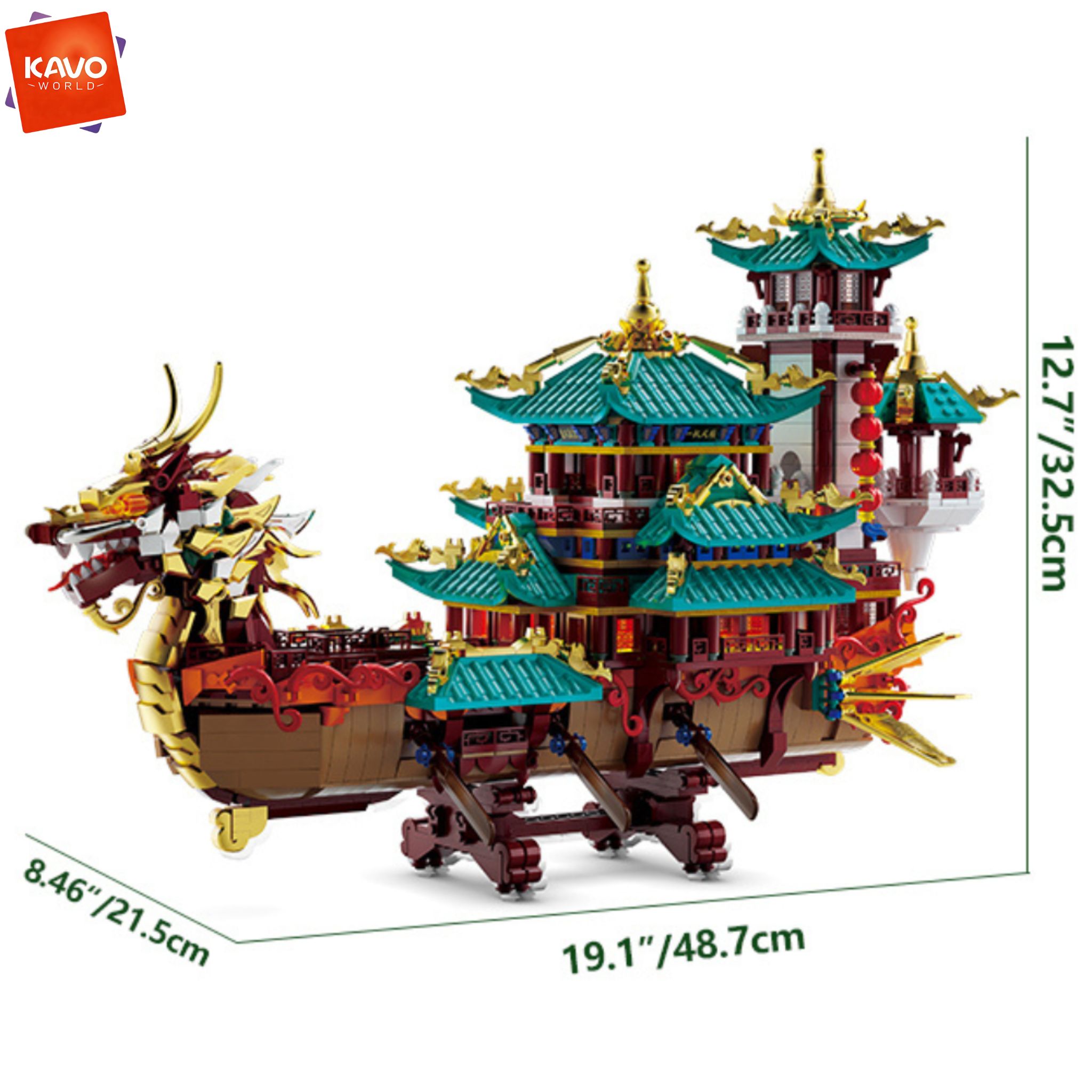 KAVOWORLD 2453pcs Dragon Boat  - Luxury Bags From China review and price
