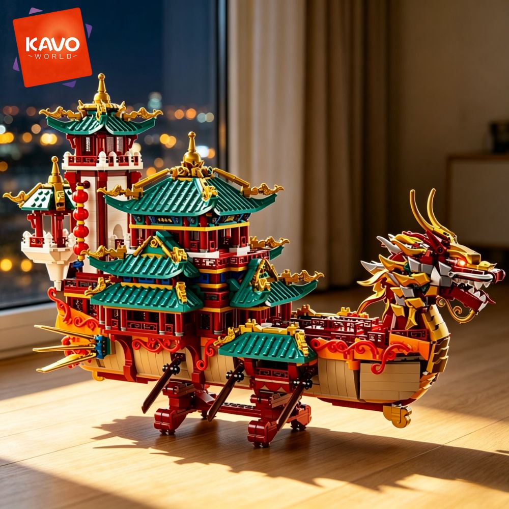KAVOWORLD 2453pcs Dragon Boat  - Luxury Bags From China review and price