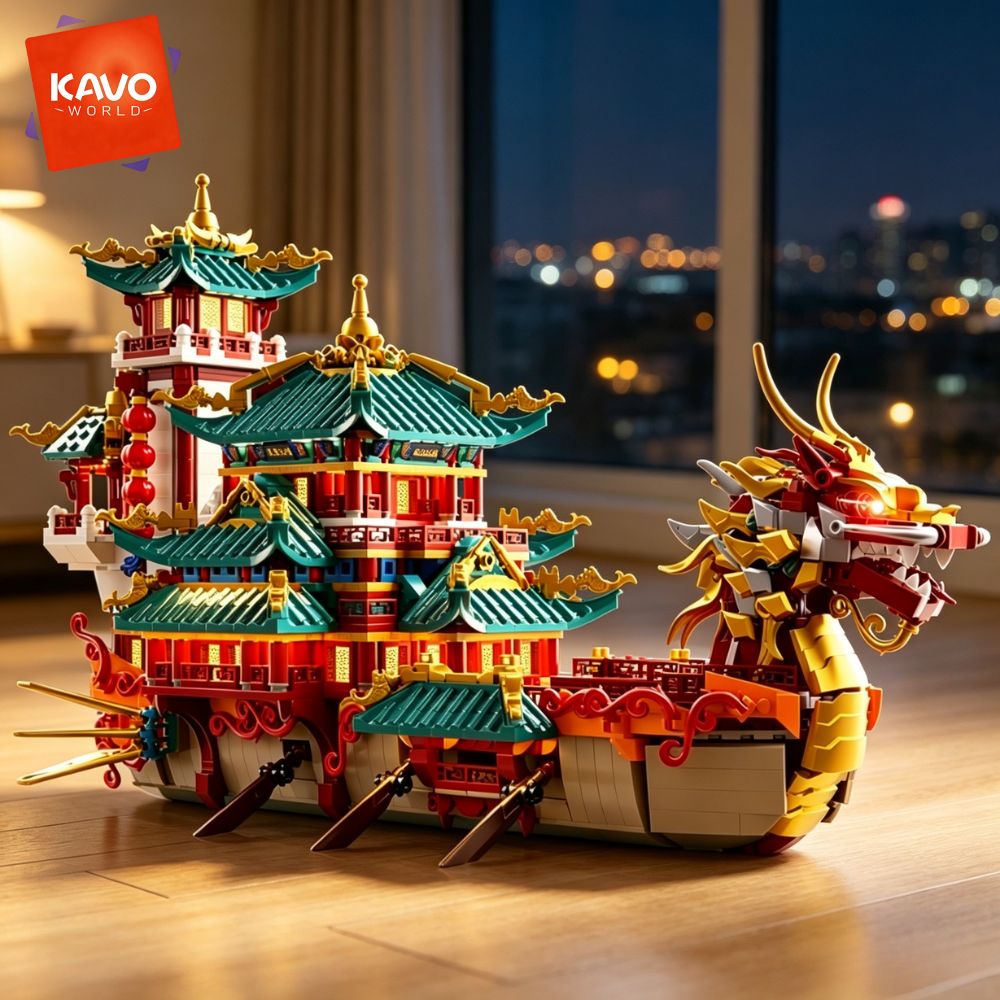 KAVOWORLD 2453pcs Dragon Boat  - Luxury Bags From China review and price