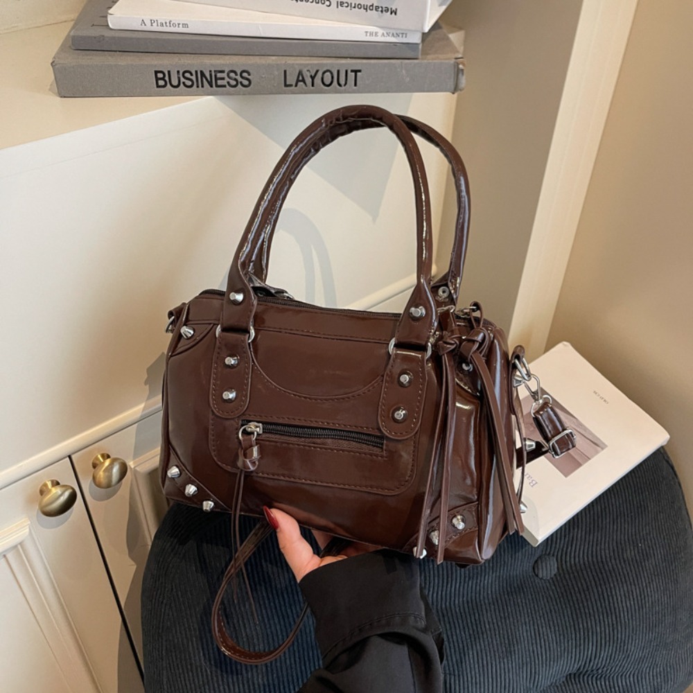 Fashion Rivets Pillow Bag Pate - Top Handle Patent Bag review and price